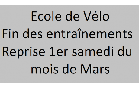 Entraînement Ecole de Vélo